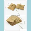 Gift Party Party Supplies Festive Home Garden Cute Kraft Paper Pillow Favor Box Casamento Favor de doces Bolsas de suprimentos entrega