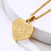 Colliers pendentifs Notre Père Seigneurs Collier de coeur de prière pour les femmes, Script de médaillon