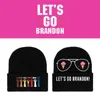 NEWLet's Go Brandon Noir Tricoté Chapeau Hiver Chaud Lettres Imprimé Mode Crochet Chapeaux Sport Cyclisme Unisexe Bonnet Crâne Caps CCB1198