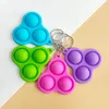 Push Bubble Poppet Vinger Bubble Sleutelhanger Speelgoed Kinderen Volwassenen Zes Vorm Siliconen Fidget Eenvoudig Autisme Speciale Behoeften Sleutelhanger Decompres6284781