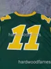 CUSM Bison Football Jersey #11 Green Men Women Youth Stitch Lägg till valfritt namn XS-5XL