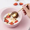 Spoons Stainless Steel Dessert Spoon Gold Coffee Milk With Ceramic Long Handle Ice Cream Fruit Cake Honey Stirring