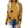 Autumn Winter Hot Selling European American Popular Ladies Star Pattern High Collar Long Sleeve Pullover Knitted Sweater X0721