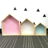 Ganci rotaie a forma di casa nordica a forma di legno sumana per scaffalatura per scaffalatura organizzatore di stoccaggio senza finitura per camera da letto scatola di decorazione per bambini