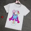 10個= 1パッケージユニコーン男の子と女の子半袖Tシャツ、漫画プリント服、誕生日パーティー、24m、5,6,7,8,9