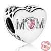 925 argento sterling angelo madre famiglia cuore serie perline lucide adatte per gioielli di moda da donna con bracciale Pandora