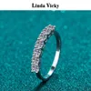 Cluster Rings LINDA VICKY Authentic Moissanite VVS1 Ring Women Fashion Precious Jewelry Gift 925 Silver Test Pass Diamond Engagement