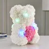 NEW25CM LED Rose Bear Foam Flower Lovely Teddy Clear Box Packing Light Cuore luminoso Fidanzata Matrimonio Compleanno San Valentino RRB12938