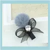 & Tools Productskorean Style Hair Aessories Mink Clip Fur Ball Zircon Bow Headdress1 Drop Delivery 2021 Xdlgf