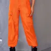 Venda cor sólida moda calça casual macacão com cinto alta cintura calças legal menina dança k-pop mulheres sweatpants 210525