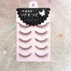 Faux cils faits à la main tiges transparentes maquillage cils 5 paires demi naturel épais doux désordre entrecroisé faux U7d24425967