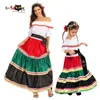 Eraspooky Tradycyjne Folk Meksykańska Sukienka Kobiety Dziewczyny Kostium Halloween Dla Dzieci Meksyk Karnawał Party Rodzinna Dance Fancy Dress1