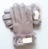 2021 neue Marke Design Faux Pelz Stil Handschuh für Frauen Winter Im Freien Warme Fünf Finger Künstliche Leder Handschuhe Ganze 33271T