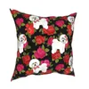 Cushion/Decorative Pillow Bichon Frise Red Rose Square Case Cushions For Sofa Dog Lover Custom Pillowcase