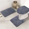 Coprisedili per WC europei Set da 3 pezzi Tappetino antiscivolo per bagno Cuscino in fibra superfine tinta unita all'ingrosso