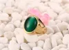 Green Emerald Gemstones Opal Rings for Men 18k Gold Color Titanium rostfritt stål diamantparty smycken födelsedagspresent Bijoux6620135