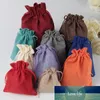 100 Pcs/Pack (7*9 cm) Mini Utile Faveur De Mariage De Noël Hessian Burlap Jute Gift Bags