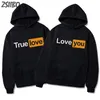 Heren Hoodies True Lovelove You Letters Funny Print Harajuku Casual Mens Sweatshirts Mannelijke Hoodie Dames Unisex Streetwear Hiphop 210813