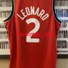 Cosido personalizado Kawhi Leonard jersey rojo Hombres Mujeres Jóvenes Baloncesto Jersey XS-6XL