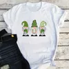 Damen T-Shirt St. Patricks Day Gnome Shirt Frauen 2022 T-Shirt Kleeblatt Grafik T-Shirts Mädchen Mode Kleidung Cartoon Top Ästhetisch XL