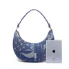 Fashion Denim Splicing Dign Hobo Bags Borsa a tracolla vintage Ladi a forma di mezzaluna Street Style