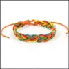 Kedjor Halsband Hängsmycken Smycken Nednisk vind Colorf Rope Handwoven Armband DIY Rainbow Hand semi-färdiga produkter, Ten-Color Mixi