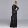 Plus Size Evening Dresses Mermaid O Neck Full Sleeve Lace Appliques Tulle Long Party Gown Robe Soiree Elegant Formal Dress3828227