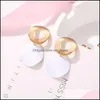 Stud Earrings sieraden Europees geometrisch ronde stuk Irregar Hollow Circle Gold Ear Drop for Women Business Ally Mode Oorring ornamenten