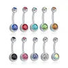 316L titane acier nombril anneaux clair CZ cristal nombril anneaux ventre anneaux ventre Piercing prix de gros