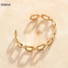 Sommar Hot Selling Gold Vermeil Kvinna Vänskap Bangle C-formad öppning, All-Match Trend Wedding Armband Priser i euro Q0717