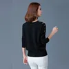 Femmes Printemps Automne Style Blouses Chemises Lady Girls Casual Manches longues Tops noirs Chemises Blusas DF1882 210225