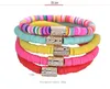 5pcs/set Bohemian Colorful Clay Bracelets For Women Summer Beach Charm Elastic Soft Pottery Bracelet Boho Jewelry