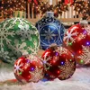 Party Decoration 60cm Christmas Balls Tree Decorations Outdoor Atmosphere PVC Uppblåsbara leksaker för Home Gift Ball Xmasparty