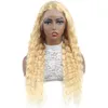 ISHOW 13 * 1 Renda Transparente Frente Peruca T Parte Brazilian Body Wave Wigs Human Wigs Loira Color 613 Peruano em linha reta 10-30 polegada para as mulheres Todas as idades soltas