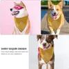 4 Color Shiny Sequin Design Dog Bandana Collars Bibs Scarf Collar Adjustable Pet Sequined Soft Mesh Waterproof Saliva Towel for Small to Large Dogs Puppy Cat A128