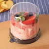 Cadeau cadeau 50pcs de haute qualité transparent épais rond français pâtisserie mousse petits fruits 3 pouces boîte d'emballage de gâteau dessert fromage plastique