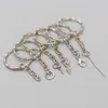 20pcs Silver Color 25mm Keyring ripple Keychain Short Chain Split Ring DIY lobster clasp Key Chains Accessories J03064893976