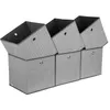 Foldable Storage Cubes Fabric Bins Washable Cloth Box Drawers Collapsible Organizer for Toys Bedroom Shelf Black Set of 6 30x30x30cm (Grey+W