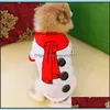 Dog Apparel Supplies Pet Home & Garden Christmas Costume Hoodie Coats Plover Sweater Puppy Doggy Clothes Winter Warm Coat Drop Delivery 2021