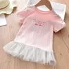 夏の赤ちゃん/幼児かわいいレタースプライス刺繍ドレス210528