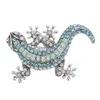 Pins Brooches Vintage Lizard Brooch For Women Gold Pin Trendy Multicolor Rhinestone Animal Lapel Jewelry Seau22