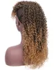 Full Head Brazilian Human Virgin Remy Curly Drawstring Ponytail Hair Extensions Blonde 4/27 Color 140g one bundle