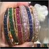 Brincos Colar JewelryGodki Luxo 3 Pc Stack Brinco Bangle Ring Set para Mulheres Casamento Party Baguette Corte Zircônia Dubai Nupcial Jóias