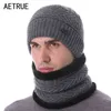Aetrue Brand Winter Mössor för män Kvinnor Skullies Fauries Män Stickad Hatt Kepsar Man Mask Gorras Bonnet Varm Neck Vinter Beanie Hat Y21111