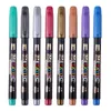8PCS/Lot Metallic Pen DIY Epoxy Resin Mold Colorful Art Supplies Writing Drawing Markers Jewelry Making Tools Student Stationery