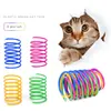 Lovely Cat Small Pet Color Plastic Spring Cats Toy Beating Pets Supplies Plastic Material Four Mixed Colors Per Set XG0172