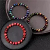 Elastic braceletes jóias artesanais homens 8 mm colorido tigre olho beads pulseira para mulheres chakra cura polonês pedra pulseira