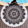 150cm Tassel Giant Beach Blanket Picnic Camping Mat Round Sandbeach Towel Printed TableclothPad Calico Women Shawl Mattress Y0706