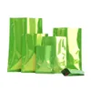 200PCs Green Open Top Aluminium Folie Bag Värmevakuum Tätning Tear Notch Paketpåsar För Mat Kaffebönor Torra Frukt Sundray