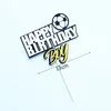 Creative Football Sports Theme Happy Birthday Cake Toppers Cartoon Boy Birthday Cupcake Topper Decoration Kids Birthday Party Y200618